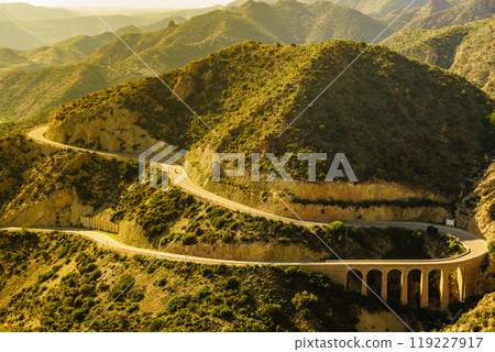 Road and viaduct from Granatilla viewpoint, Spain Road and viaduct from Granatilla viewpoint, Spain 119227917
