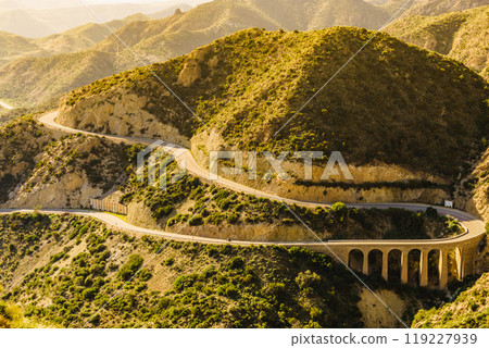Road and viaduct from Granatilla viewpoint, Spain Road and viaduct from Granatilla viewpoint, Spain 119227939