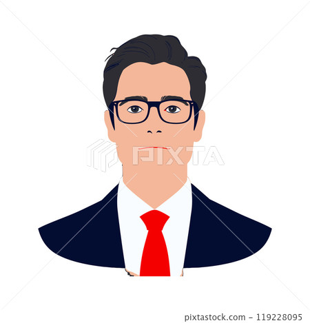 Professional male portrait with glasses and red tie illustration Professional male portrait with glasses and red tie illustration 119228095