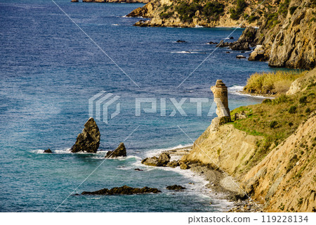 Spanish coast landscape, cliffs in Andalusia. 119228134