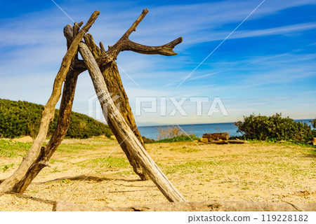Sandy beach landscape Sandy beach landscape 119228182