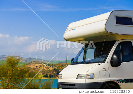 Camper camping on nature Camper camping on nature 119228230