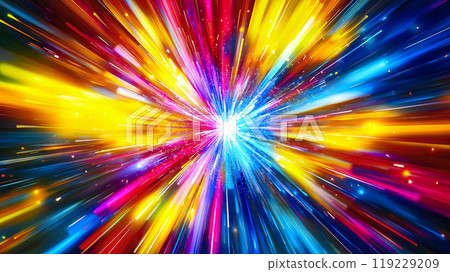 Abstract background exploding with energy and light beams creating a dynamic and vibrant color background 119229209