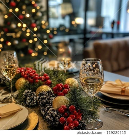 酒杯放在時尚的桌上 119229315