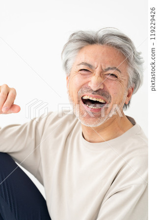 Beauty Senior man laughing out loud Beauty Senior man laughing out loud 119229426