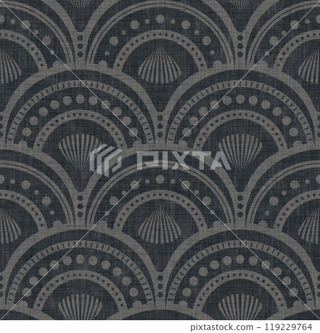 Seamless Vintage Glamour Geometric Pattern with sea shells for Home Decor Wallpaper and Fabric Seamless Vintage Glamour Geometric Pattern with sea shells for Home Decor Wallpaper and Fabric 119229764