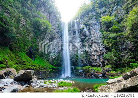 Fukino Falls in summer, Usa City, Oita Prefecture Fukino Falls in summer, Usa City, Oita Prefecture 119229791