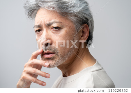 Beauty Middle Age Gray Hair 119229862