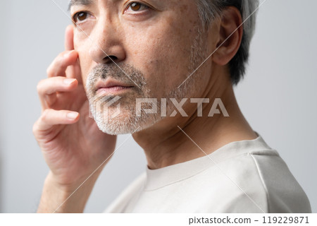 Beauty Middle Age Gray Hair 119229871