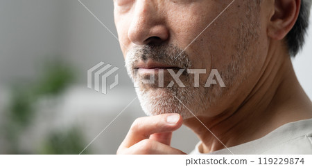 Beauty Middle Age Gray Hair 119229874