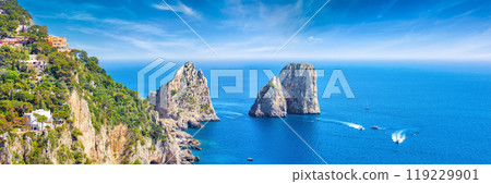 Faraglioni Rocks near Capri Island, Italy 119229901