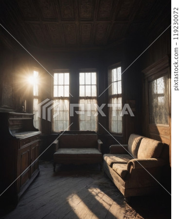 interior of a room in an old house 119230072