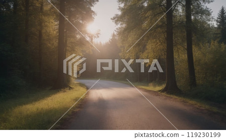 rural road beautiful landscape at sunset rural road beautiful landscape at sunset 119230199