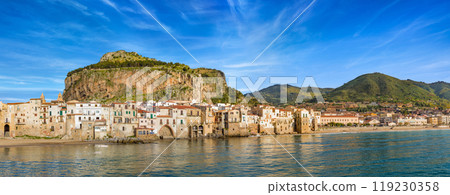 Beautiful Cefalu on Tyrrhenian coast of Sicily, Italy 119230358