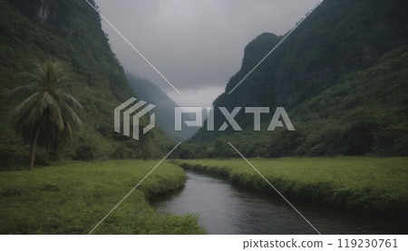 river in amazon forest beautiful landscape 119230761