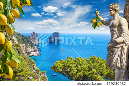 Collage with attractions of Capri Island, Italy Collage with attractions of Capri Island, Italy 119230982
