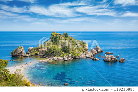 Beautiful Isola Bella, small island near Taormina, Sicily, Italy Beautiful Isola Bella, small island near Taormina, Sicily, Italy 119230995