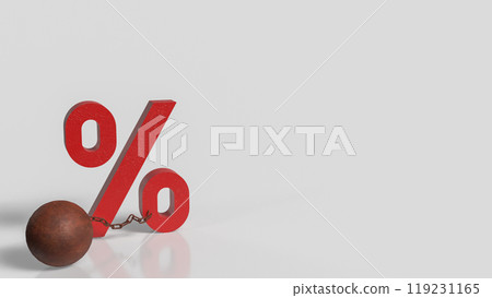 The percent and  pendulum like prisoner for Business concept 3d rendering. 119231165