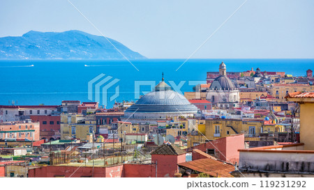 Domes of churches and roofs of neighboring houses in Naples, Italy Domes of churches and roofs of neighboring houses in Naples, Italy 119231292