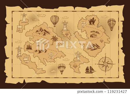 map, compass, paper 119231427