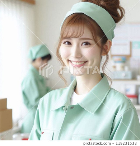 Woman doing a cleaning job 119231538