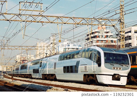 The 251 series Super View Odoriko express train on the Tokaido Line heading for Tokyo 119232301