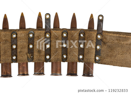 Machine Gun Canvas Belt with Ammunition 119232833