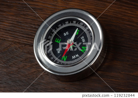 compass on wooden background compass on wooden background 119232844
