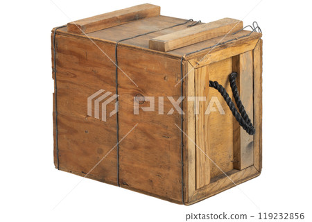 Ammunition crate isolated on white 119232856