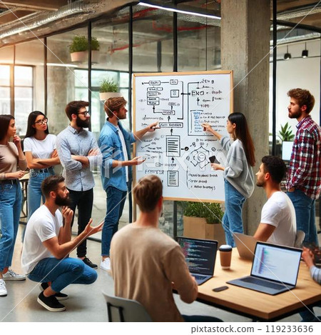 Engineer working in the office 119233636