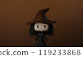 Cute little chibi witch. 3d render, 3d illustration. 119233868