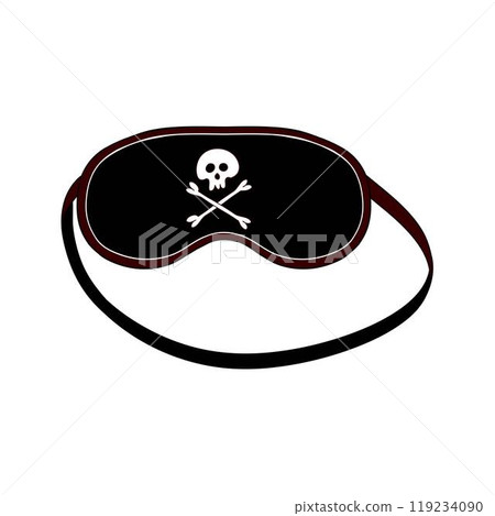 Sleeping eye mask with skull and bone isolated on white background 119234090