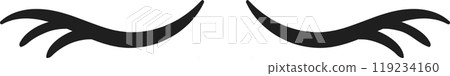 A striking design features black eyelashes elegantly displayed on a white background perfect for beauty concepts makeup artistry and creative projects A striking design features black eyelashes elegantly displayed on a white background perfect for beauty concepts makeup artistry and creative projects 119234160