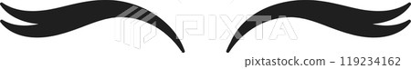 This design features elegant curled black eyelashes against a plain background showcasing beauty and makeup themes for artistic inspiration or branding This design features elegant curled black eyelashes against a plain background showcasing beauty and makeup themes for artistic inspiration or branding 119234162