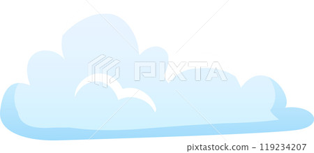 A fluffy cloud glides through a serene blue sky capturing sunlight and adding a touch of beauty to the afternoon atmosphere creating a peaceful backdrop 119234207