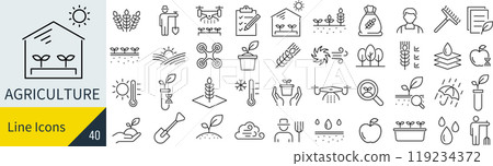 農業圖標集 119234372