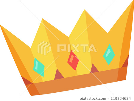 This vibrant crown features bright yellow elements complemented by colorful gems. It symbolizes joy and festivity ideal for celebrations and special occasions This vibrant crown features bright yellow elements complemented by colorful gems. It symbolizes joy and festivity ideal for celebrations and special occasions 119234624