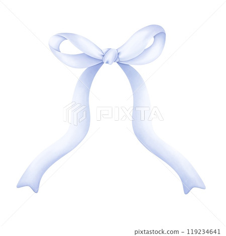 Cute blue pastel ribbon bow watercolor clipart.Cute girly accessory for birthday, nursery decorations.Isolated on white background. Cute blue pastel ribbon bow watercolor clipart.Cute girly accessory for birthday, nursery decorations.Isolated on white background. 119234641