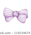 Cute  pastel  ribbon bow watercolor clipart.Cute girly accessory for  birthday, nursery decorations.Isolated on white background. 119234674