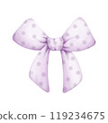 Cute  pastel  ribbon bow watercolor clipart.Cute girly accessory for  birthday, nursery decorations.Isolated on white background. 119234675