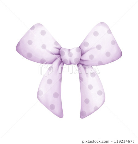 Cute pastel ribbon bow watercolor clipart.Cute girly accessory for birthday, nursery decorations.Isolated on white background. Cute pastel ribbon bow watercolor clipart.Cute girly accessory for birthday, nursery decorations.Isolated on white background. 119234675