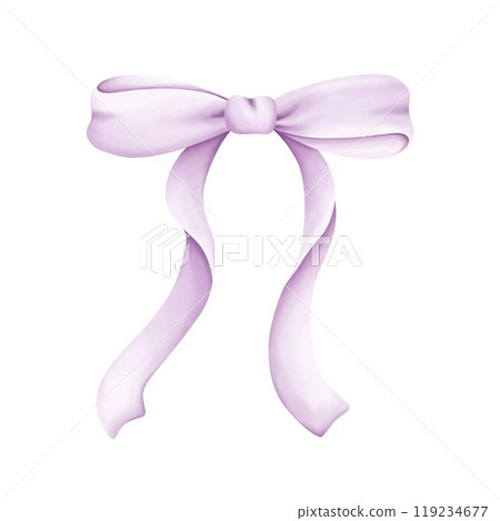 Cute  pastel  ribbon bow watercolor clipart.Cute girly accessory for  birthday, nursery decorations.Isolated on white background. 119234677