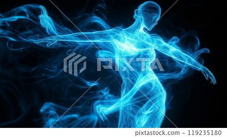Glowing human in space 119235180