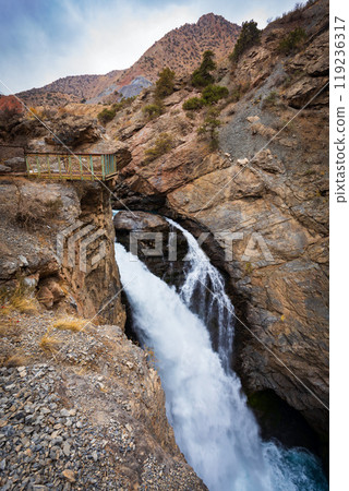Iskanderkul Waterfall or Fann Niagara in Fann Mountains 119236317
