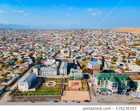 Istaravshan city aerial panoramic view in Tajikistan Istaravshan city aerial panoramic view in Tajikistan 119236383