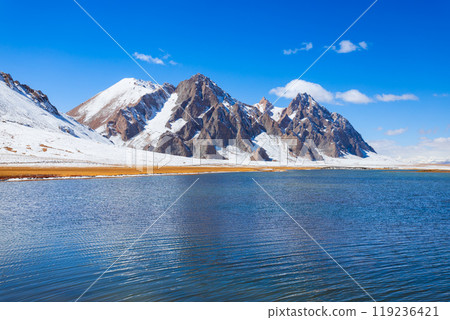 Rangkul lake and Pamir mountains near Murghab town, Tajikistan Rangkul lake and Pamir mountains near Murghab town, Tajikistan 119236421