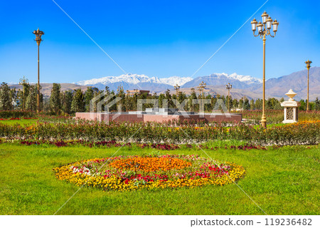 The Istiklol Park in Dushanbe city, Tajikistan The Istiklol Park in Dushanbe city, Tajikistan 119236482