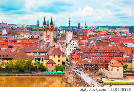 Wurzburg old town aerial view, Germany 119236538