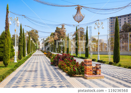 Central Park in Kulob city in southern Tajikistan 119236568