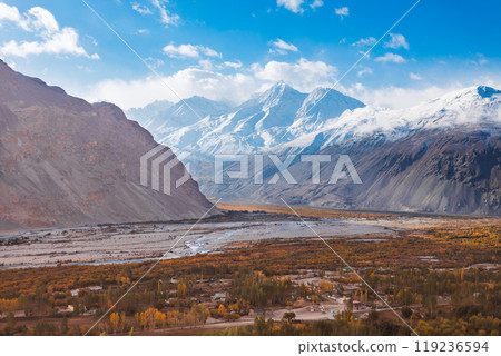 Mountain landscape view from Pamir highway, Tajikistan Mountain landscape view from Pamir highway, Tajikistan 119236594